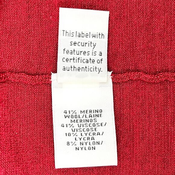 Diane Von Furstenberg Red Merino Wool Blend Ruffle Detail Sweater - Picture 9 of 9